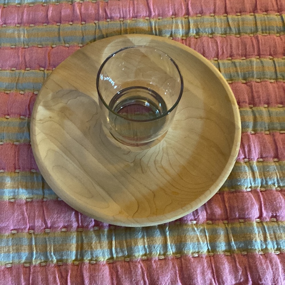 Uncommon Goods Cookies and Milk Wooden Platter With Milk Glass in Center - Picture 9 of 16
